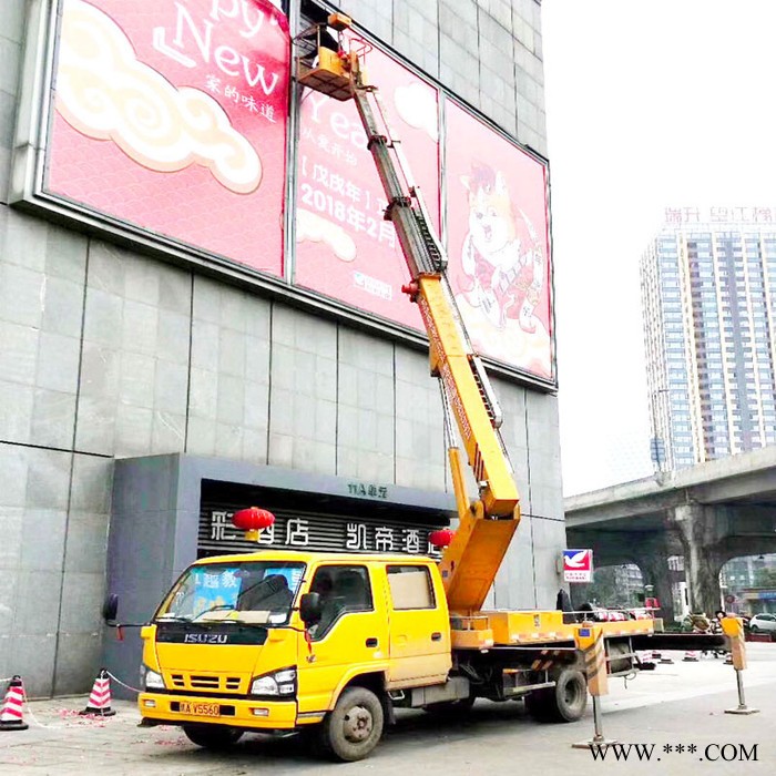 雅安高空作业车出租、雅安出租广告牌安装作业车、雅安旗杆维护作业车租赁图3