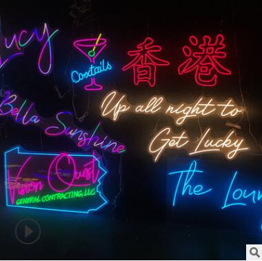 外贸爆款LED霓虹灯 英文字母创意造型高亮硅胶软灯带广告牌发光字