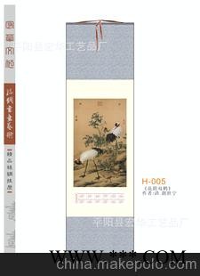 厂家供应丝绸挂历定做蛇年广告挂历定制礼品批发花阴双鹤005