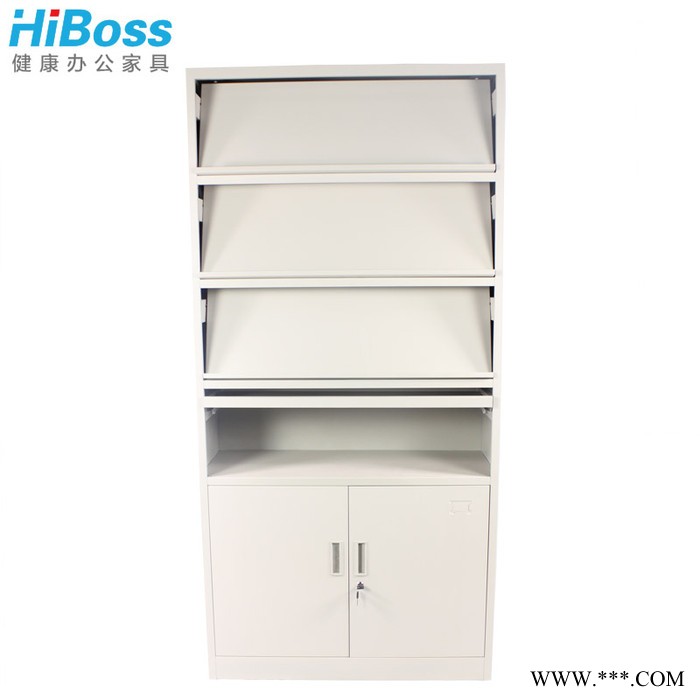 【HiBoss】两门期刊柜 公家具 钢制文件柜 储物资料架ZY-071,【Hic