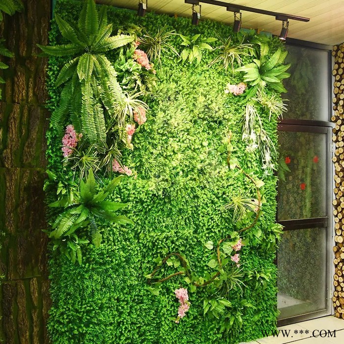 木子后成都仿真植物墙假花背景形象墙LOGO店招接待台植物墙花墙绿墙阳台露台花园植物墙设计上门施工安装