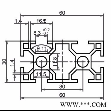 工业铝型材 3060YB0603 流水线 操作台 铝合金型材 荣鑫建材