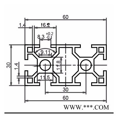 工业铝型材 3060YB0603 流水线 操作台 铝合金型材 荣鑫建材