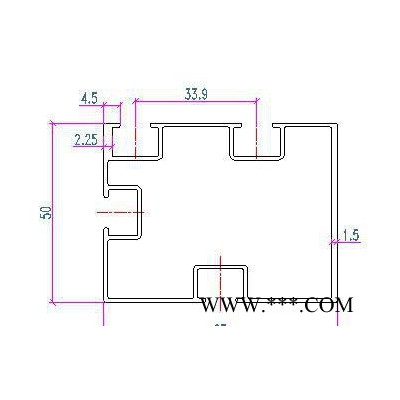 50*65流水线铝型材 高品质导轨铝材 5065铝合金型材