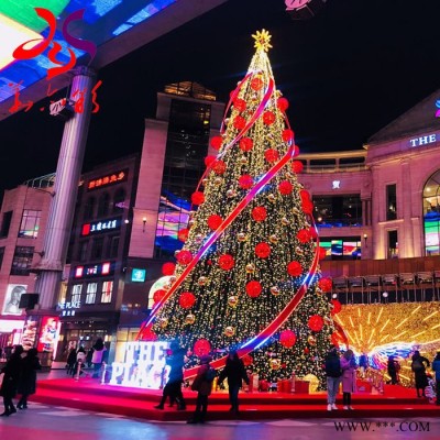 华亦彩大型钢架圣诞树仿真圣诞树led霓虹灯圣诞树人造圣诞树设计批发