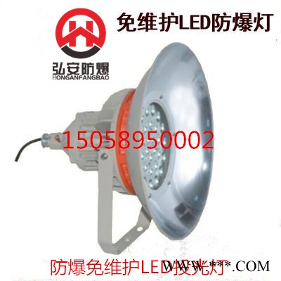 弘安防爆新款BZD188-05防爆免维护LED投光灯20W-240W圆形带罩防爆灯仓库带水管LED照明灯