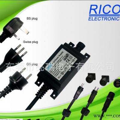 英规户外带温控/时控激光灯12V 1A桌面式IP68电源，TUV/BS认证