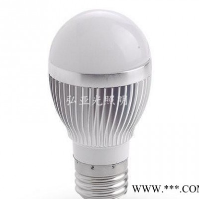 弘亚光LED灯泡3W5W超亮节能灯泡E27球泡室内照明灯具3