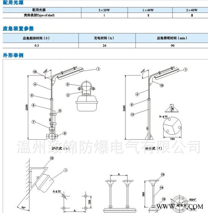 供应防爆灯 防爆荧光灯 BYS系列防爆防腐全塑荧光灯 防爆灯具