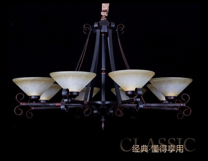 万柏新中式灯具铁艺吊灯 家居酒店会所照明装饰灯具 chandelier lighting