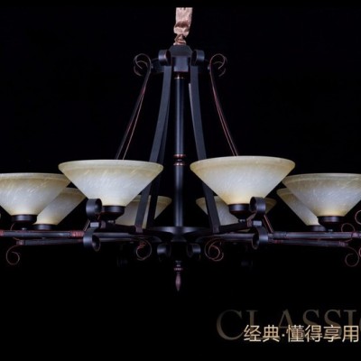 万柏新中式灯具铁艺吊灯 家居酒店会所照明装饰灯具 chandelier lighting