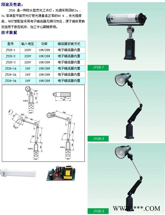 220V20W长860机床工作灯 防水防爆JY30F机床荧光灯加工中心照明灯图3