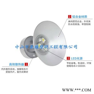 中山照天照明 LED鳍片工矿灯、100w150w200w车间厂房工矿灯 大型商场球场仓库照明灯 车间工矿灯