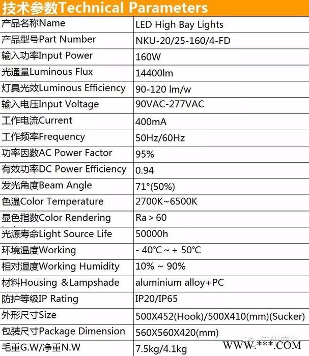 南科/中性 高效节能美观LED工矿灯