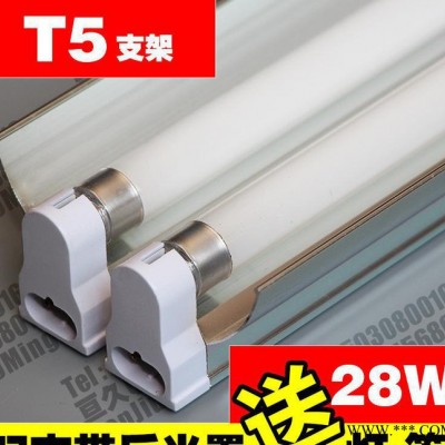 T5一体化支架 T5日光灯支架 双管日光灯支架 双支带罩日光