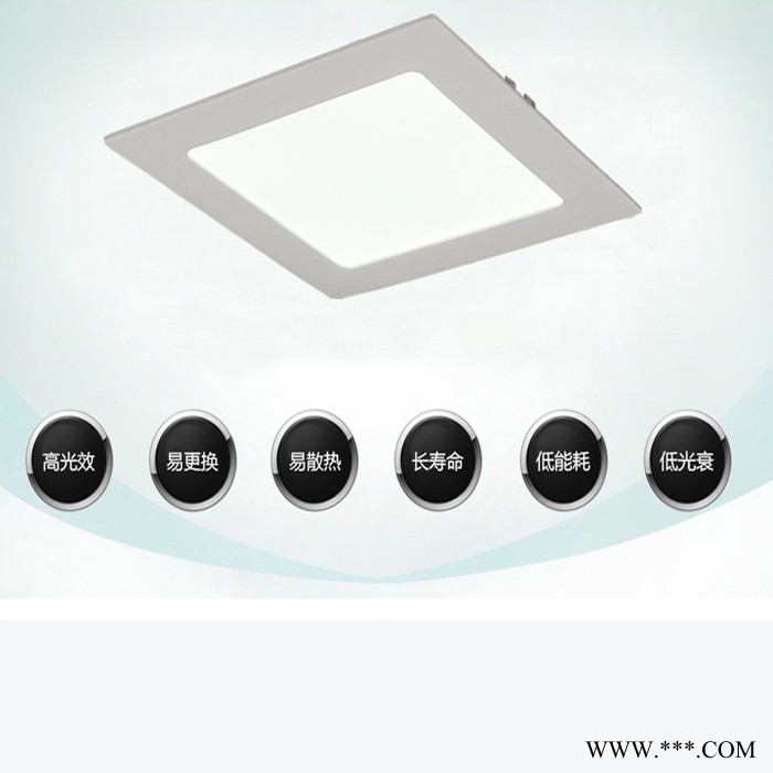 供应LED筒灯射灯全套 一体化天花厨卫灯 超薄平板方形筒灯3W
