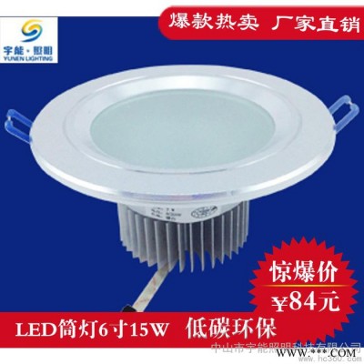 供应宇能照明6寸15W-002LED筒灯射灯天花灯