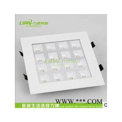 LED筒灯方形格子白色款天花灯16W 嵌入式射灯开孔150MM15公分