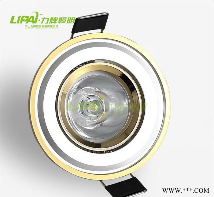 LED金色小3W射灯开孔5分分55MM直径68MM可做调光射灯天花灯筒灯