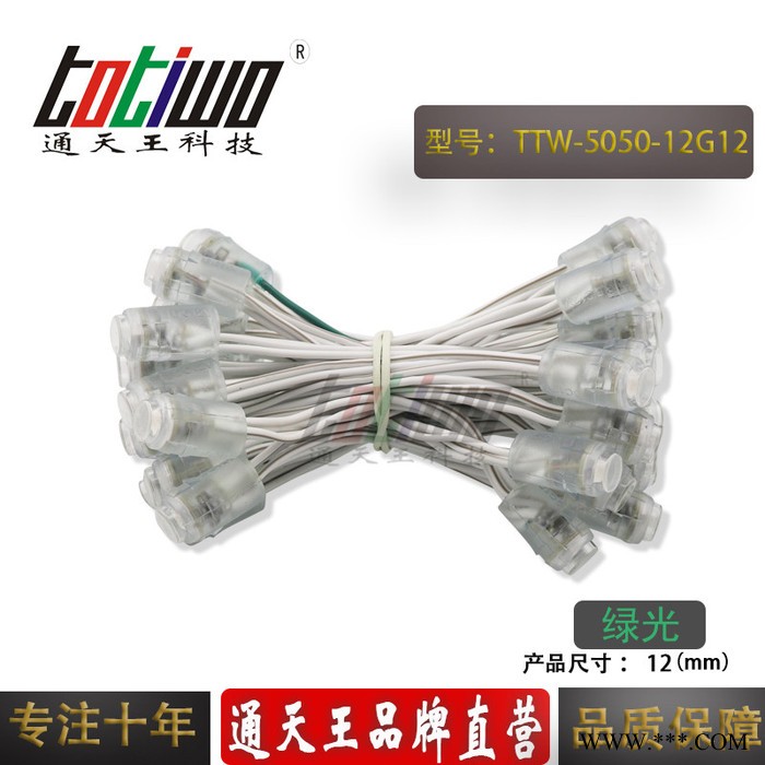 供应12V12MM绿光外露灯串 贴片5050广告灯串 穿孔字灯串 LED外露灯串 LED灯串 led外露灯串