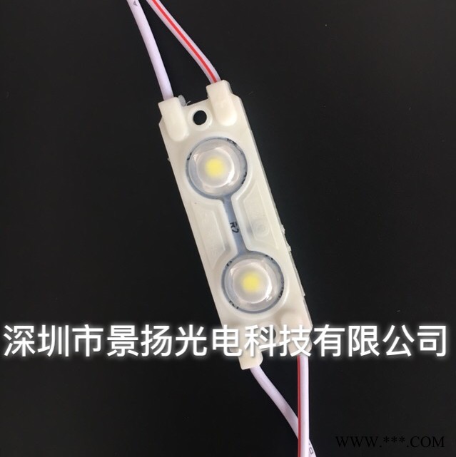 供应景扬直销LED2灯5050高亮防水注塑模组，2835铝基板ABS注塑，广告光源发光字