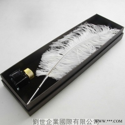 LS902-D**羽毛蘸水笔金属杆套装，广告礼品笔，促销礼品，商务礼品笔