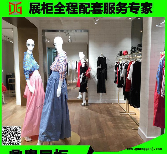 金属展柜不锈钢女装展柜  时尚女装展架