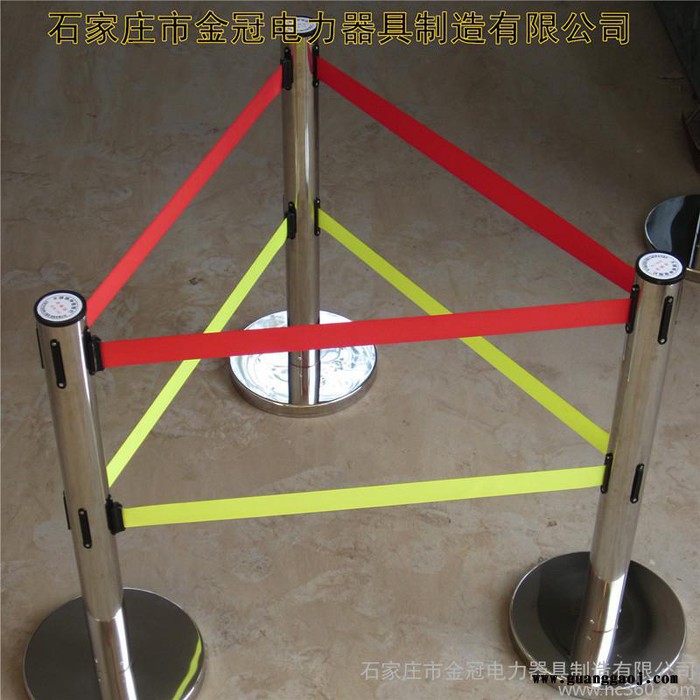 供应金冠不锈钢围栏护栏 不锈钢带式伸缩围栏