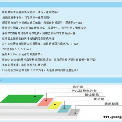 广安汇龙升PVC防静电地板机房实验室导电地胶片材地板