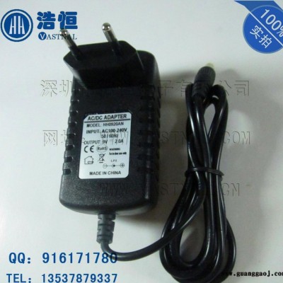 9V2A欧规开关电源 9v2000ma摄像机电源 LCD显示器电源适配器