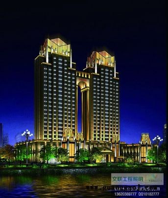 中山酒店工程景观照明|酒店工程景观亮化|文联工程