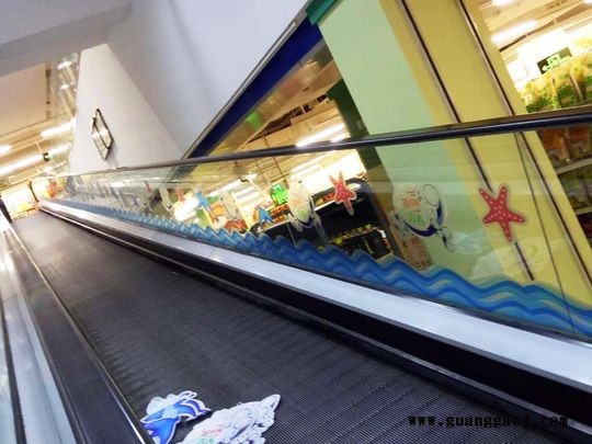 珠海喷绘扶梯玻璃贴广告电梯双面透明背胶可移喷绘广告力奇喷绘