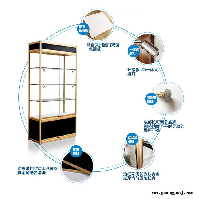 方元浩宇定制 玻璃透明防尘柜子礼品陈列柜收藏摆件陈列柜图2