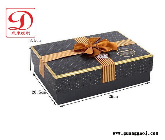 精美 蝴蝶结礼品盒时尚压花纹天地盖盒创意礼品包装盒免费设计