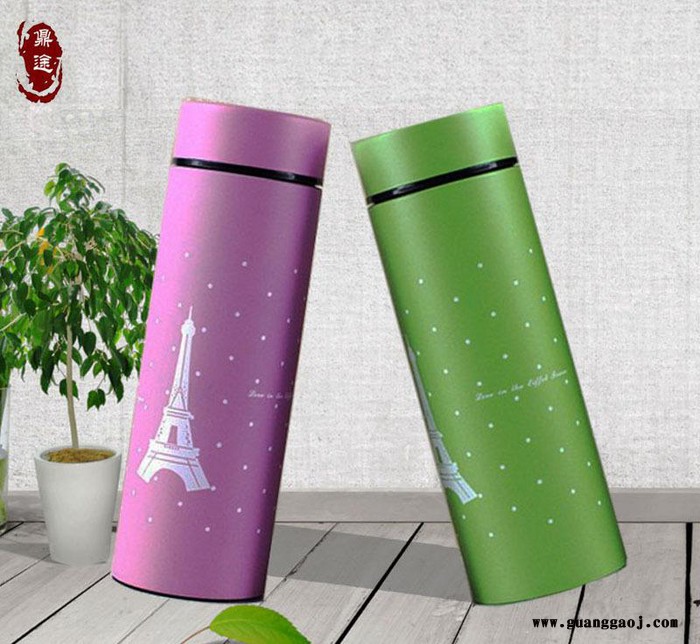 巴黎情侣水杯创意礼品定制 埃菲尔铁塔保温杯 不锈钢杯子一件代