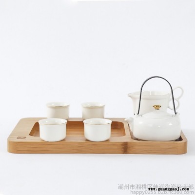 佳润CJY-202E 批发陶瓷茶具套装盖碗茶壶玻璃公道杯整套礼盒礼品定制