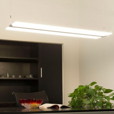 1.2米LED透明吊灯新款 创意客厅餐厅办公无边框透明亚克力导光板