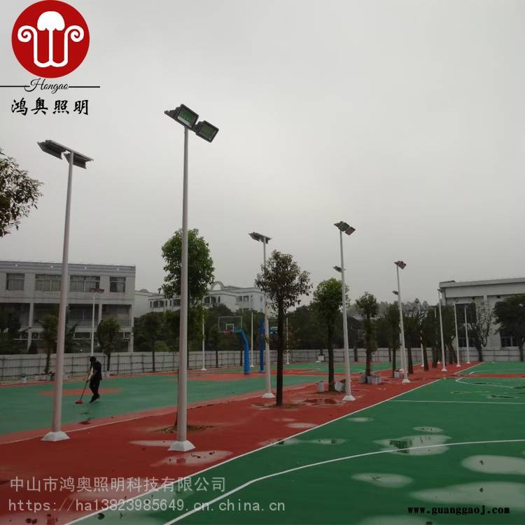 广东顺德篮球场照明灯杆6米8米双头LED球场灯杆广场灯高杆投光灯路灯