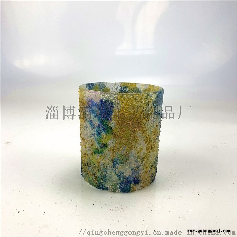 北欧彩色玻璃杯烛台现代家居浪漫烛光手工DIY蜡杯图5