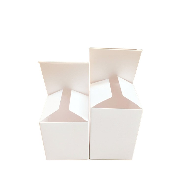 白盒厂家现货白盒长方形白色折叠包装盒化妆品药品可印刷彩色纸盒