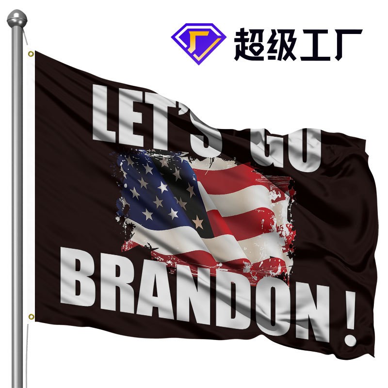 加工定制亚马逊新款LET S GO BRANDON户外旗帜 3x5FT数码双喷印刷图3