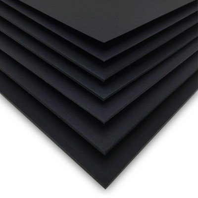 厂家直供黑卡纸黑色纸厚纸板硬纸板烫金封面纸卡包装印刷