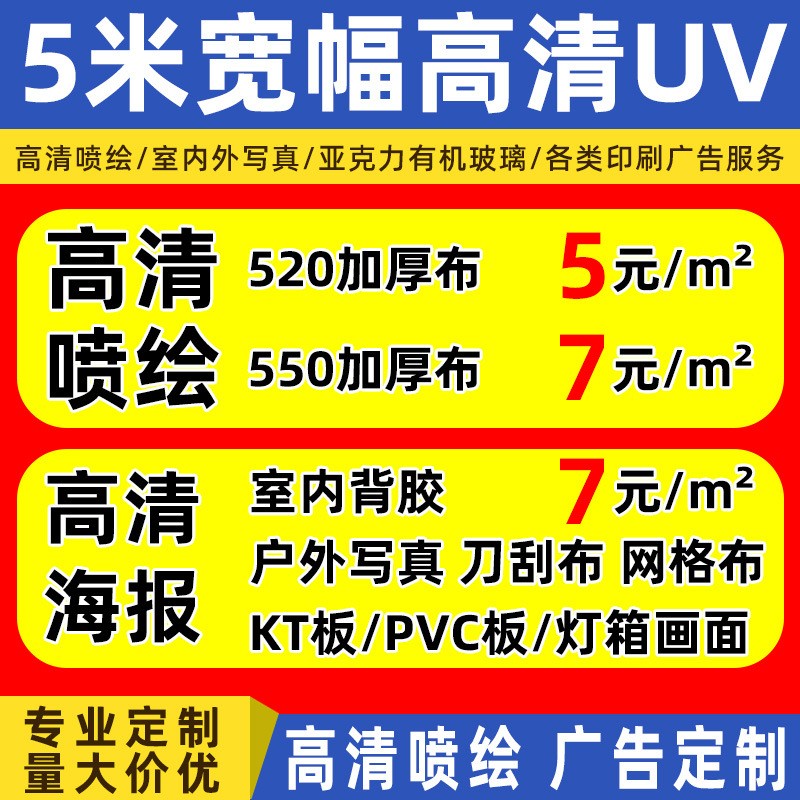 灯箱布喷绘布写真户外门头广告布制作海报设计pp纸背胶车贴kt板图2