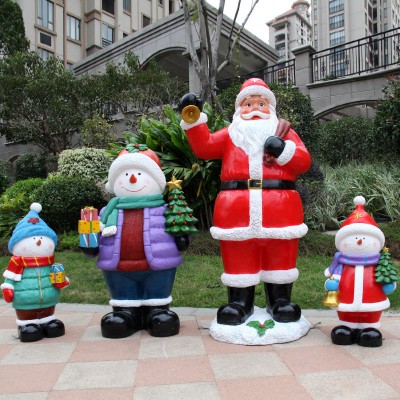 户外卡通圣诞老人雕塑摆件仿真雪人物景区商场拍照圣诞节礼物美陈
