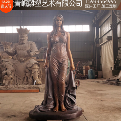 西方古希腊女神铸铜雕像欧式人物雕塑现代城市性感女人装饰雕像