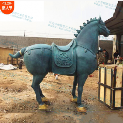 唐马铸铜动物雕塑大型铜马飞马骏马奔腾马生肖马动物铜雕景观装饰