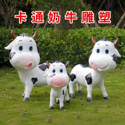 田园户外农场卡通奶牛雕塑牧场草坪景区幼儿园仿真牛动物模型摆件