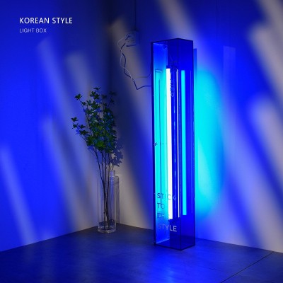 网红克莱因蓝亚克力灯箱LED广告牌发光字设计韩式门头招牌氛围灯