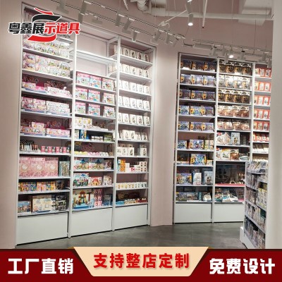 整店设计精品边柜中岛货架展示货柜超市零食玩具文具店陈